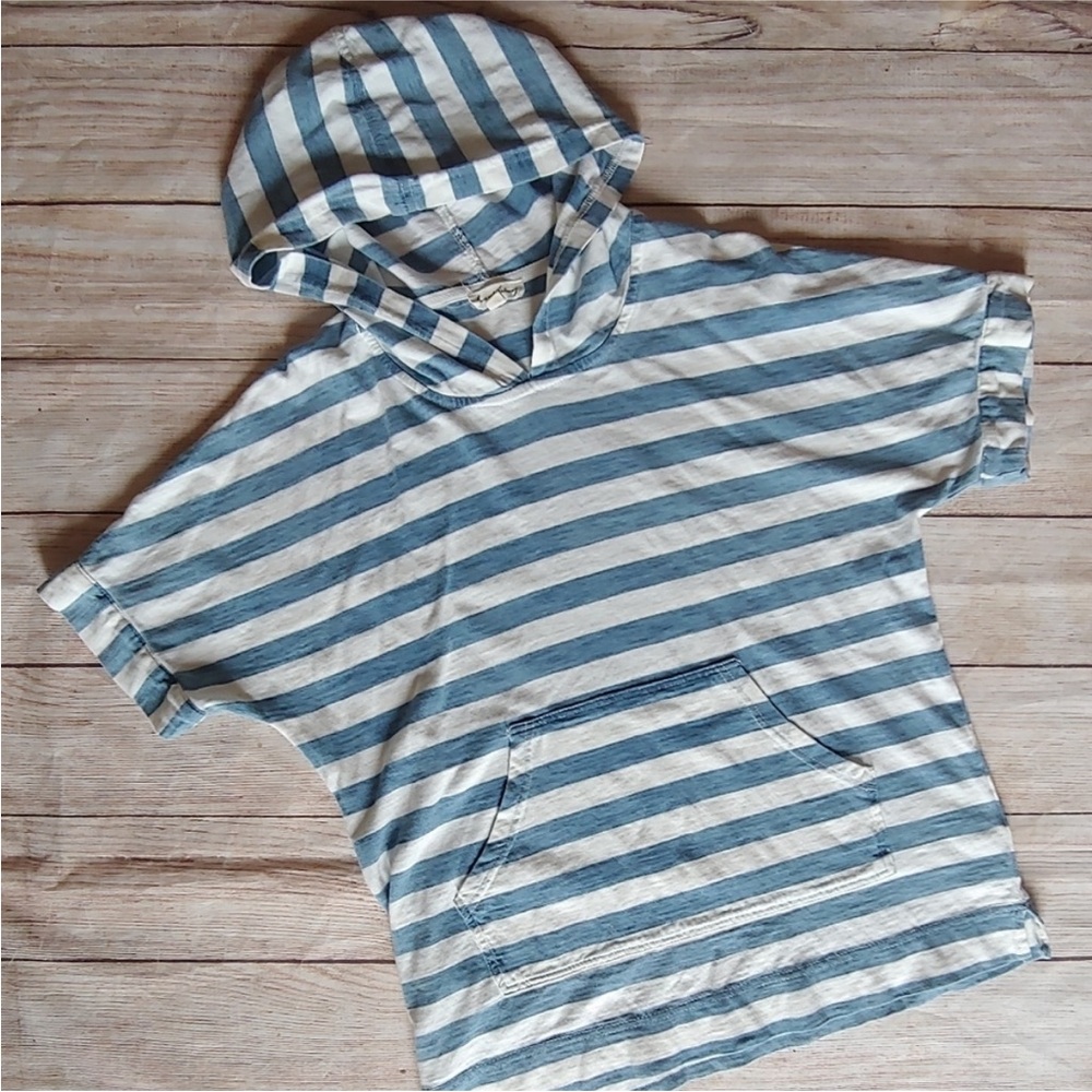 Jane and Delancey Blue and White Striped Hoodie